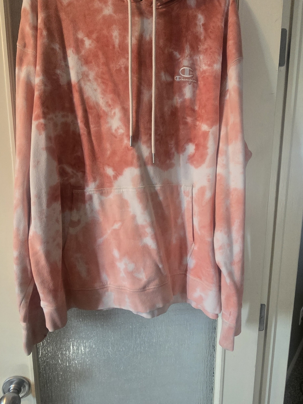 Champion Women’s Coral & White Tie-Dye Hoodie Sweater